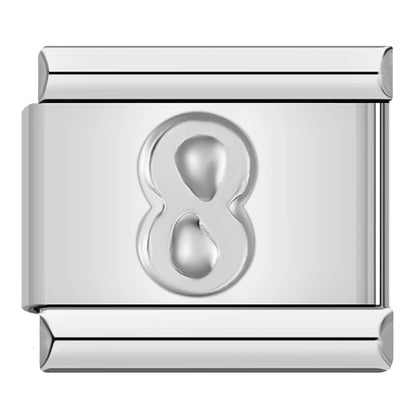 Silver Number Charms