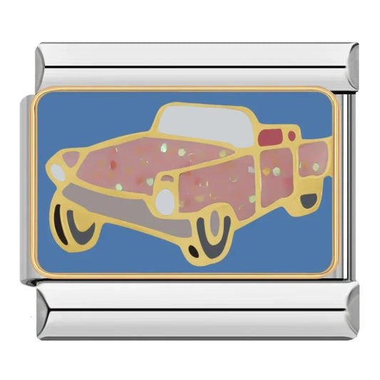 Retro Glitter Pickup Truck Charm