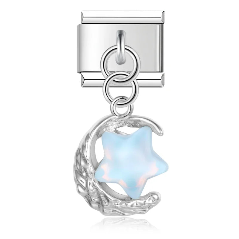Moon Opal Star Pendant Charm