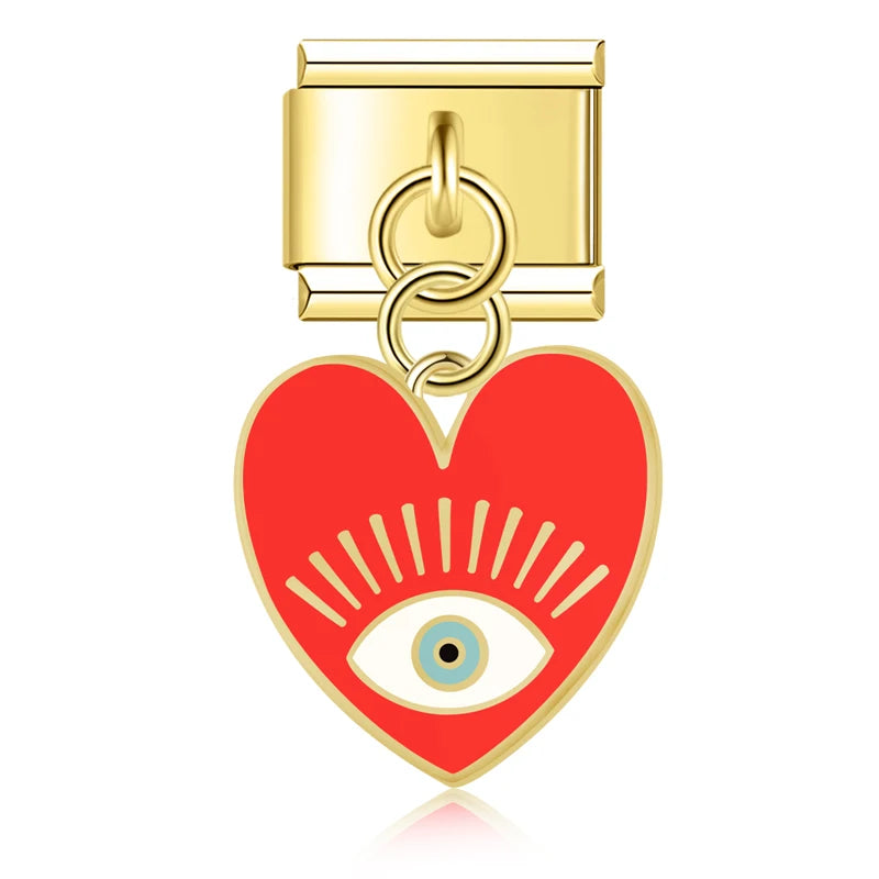 Breloque pendentif Cœur Œil Rouge
