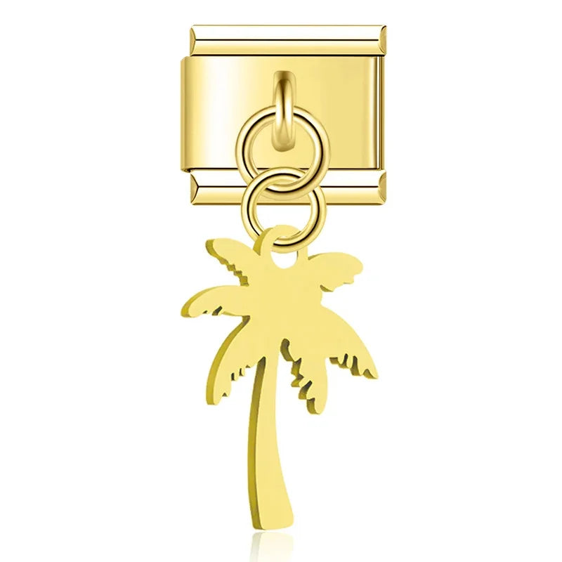 Gold Palm Tree Pendant Charm