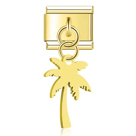 Gold Palm Tree Pendant Charm